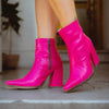 BOTIN CUERO FUCSIA MUJER CALZADO