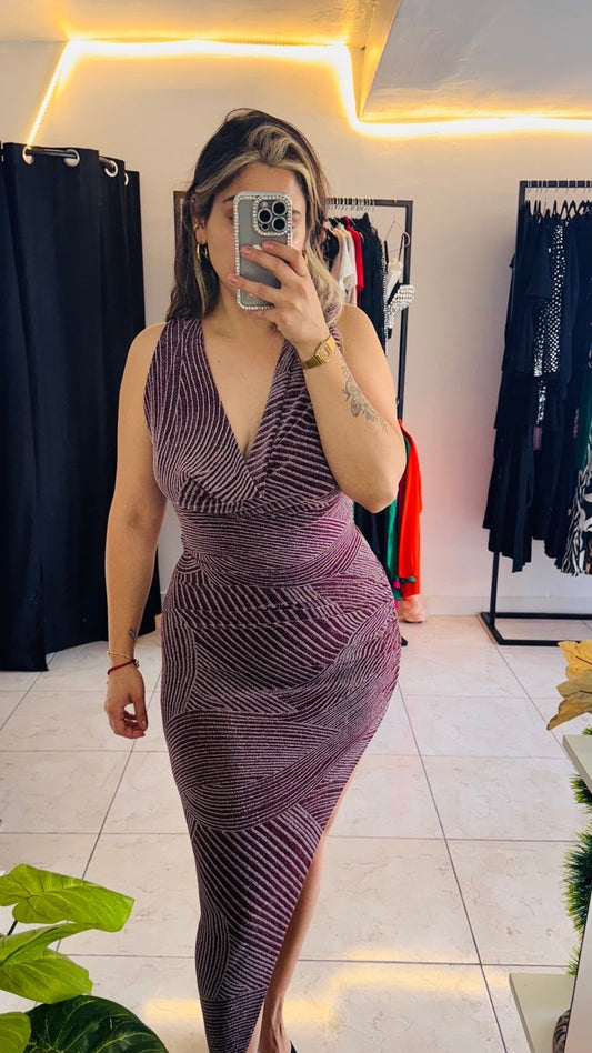 VESTIDO BRILLO BURDEO -zapato-nacional-exclusivo