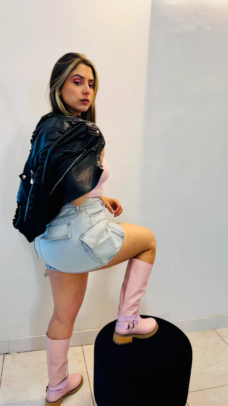 bota cuero mujer exclusivo calzado palo rosa